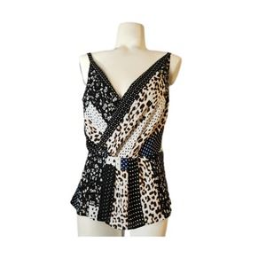 Leopard Print Casual Tank Top Size 2